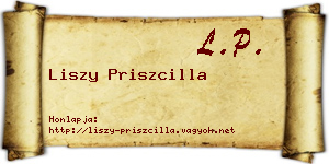 Liszy Priszcilla névjegykártya